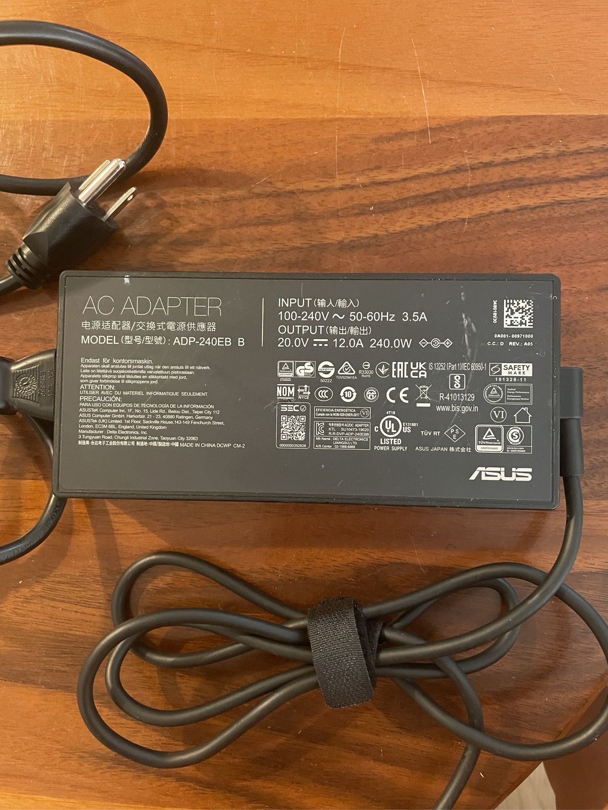 240W AC Adapter Charger for ASUS ROG Zephyrus TUF Strix 20V 12A 6.0mm