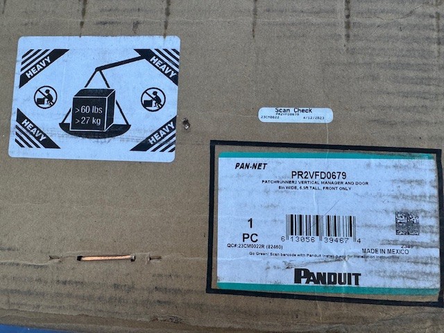 Panduit PR2VFD0679 Vertical Single-Sided Cable Manager 42RU 6" Wide Black