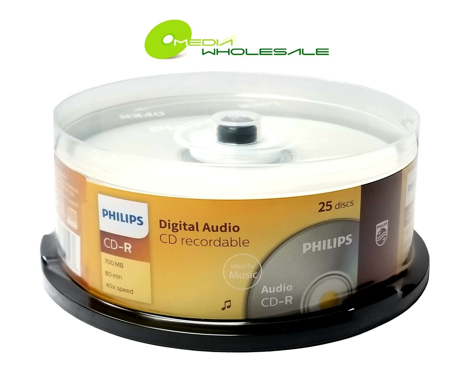 50 PHILIPS Music Digital Audio CD-R 40X  Logo 700MB  Media Disc Cake Box 2x25pk