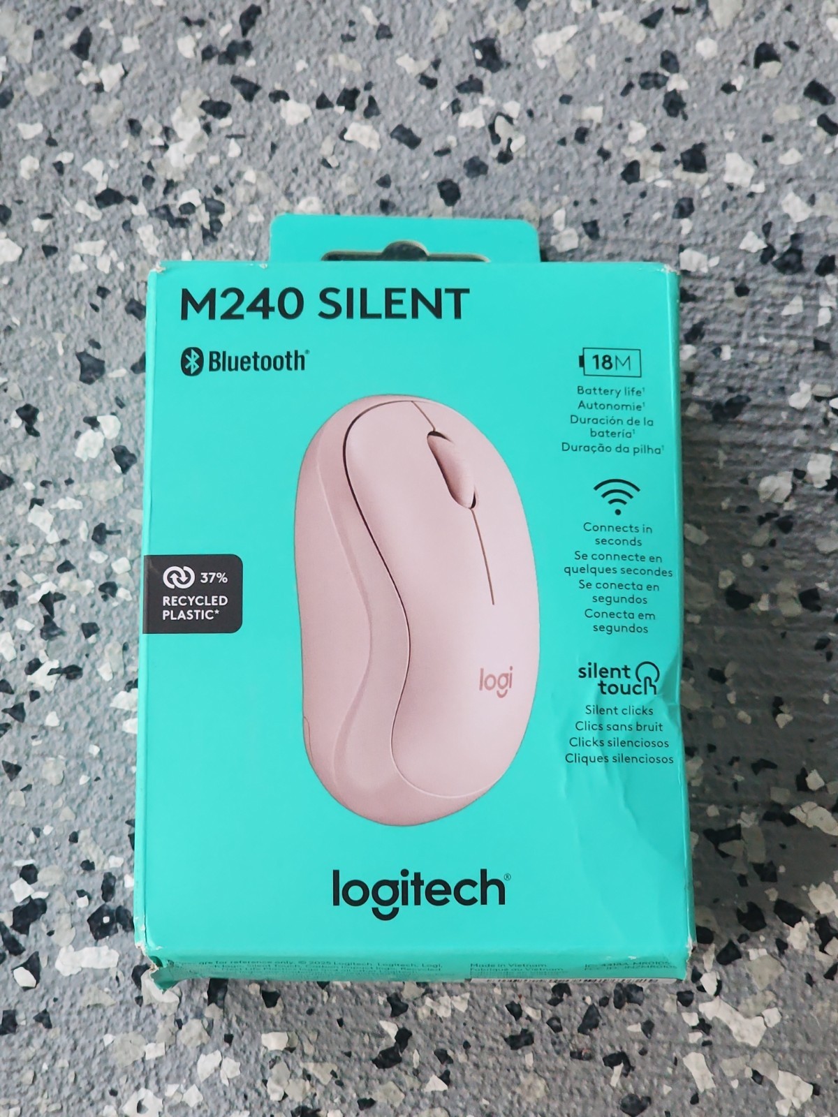 Logitech M240 Compact Silent Bluetooth Wireless Mouse - Rose