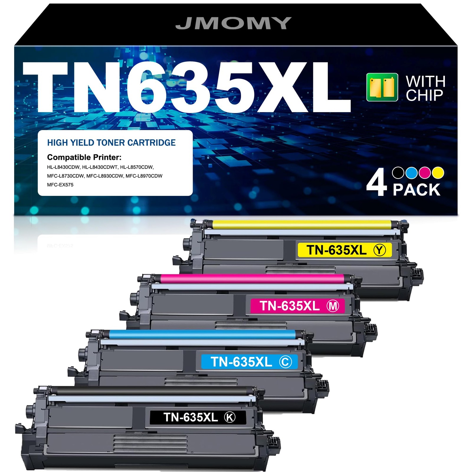 TN635XL Toner Cartridge 4 pack, 4 pack