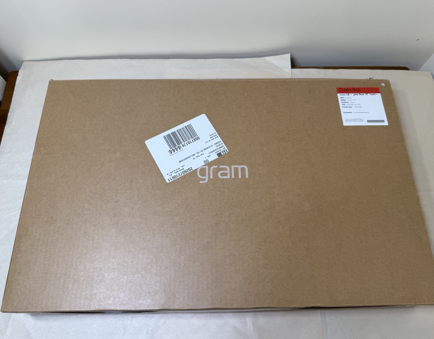 LG gram Book 15" Laptop / Intel Core Ultra 5 115U / 32GB RAM / 512 GB / OPEN BOX