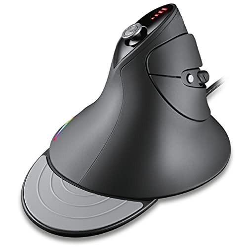 MOJO Silent Vertical Gaming Mouse - Ergonomic for PC w/ 4 Black