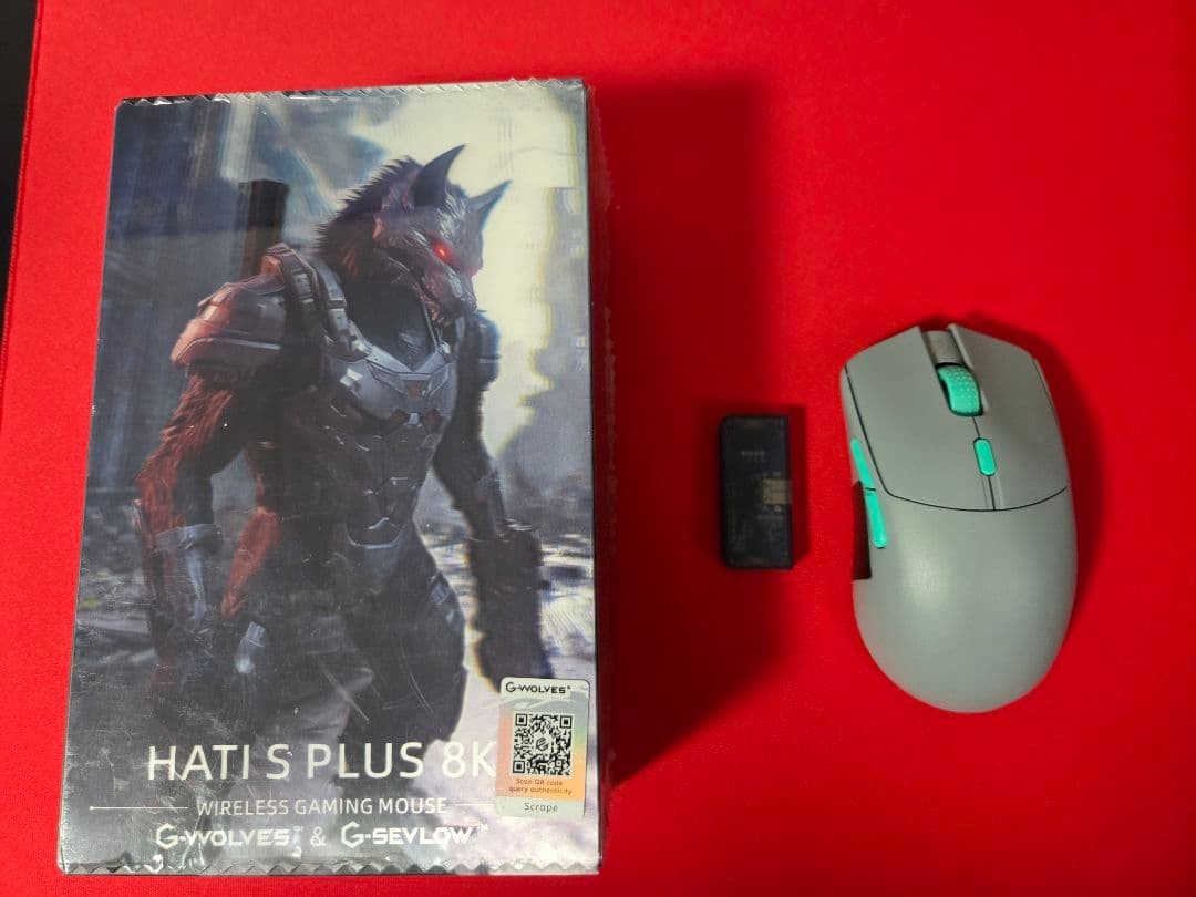 G-Wolves Hati S Plus 8K Wireless Gaming Mouse Gray Used Tested