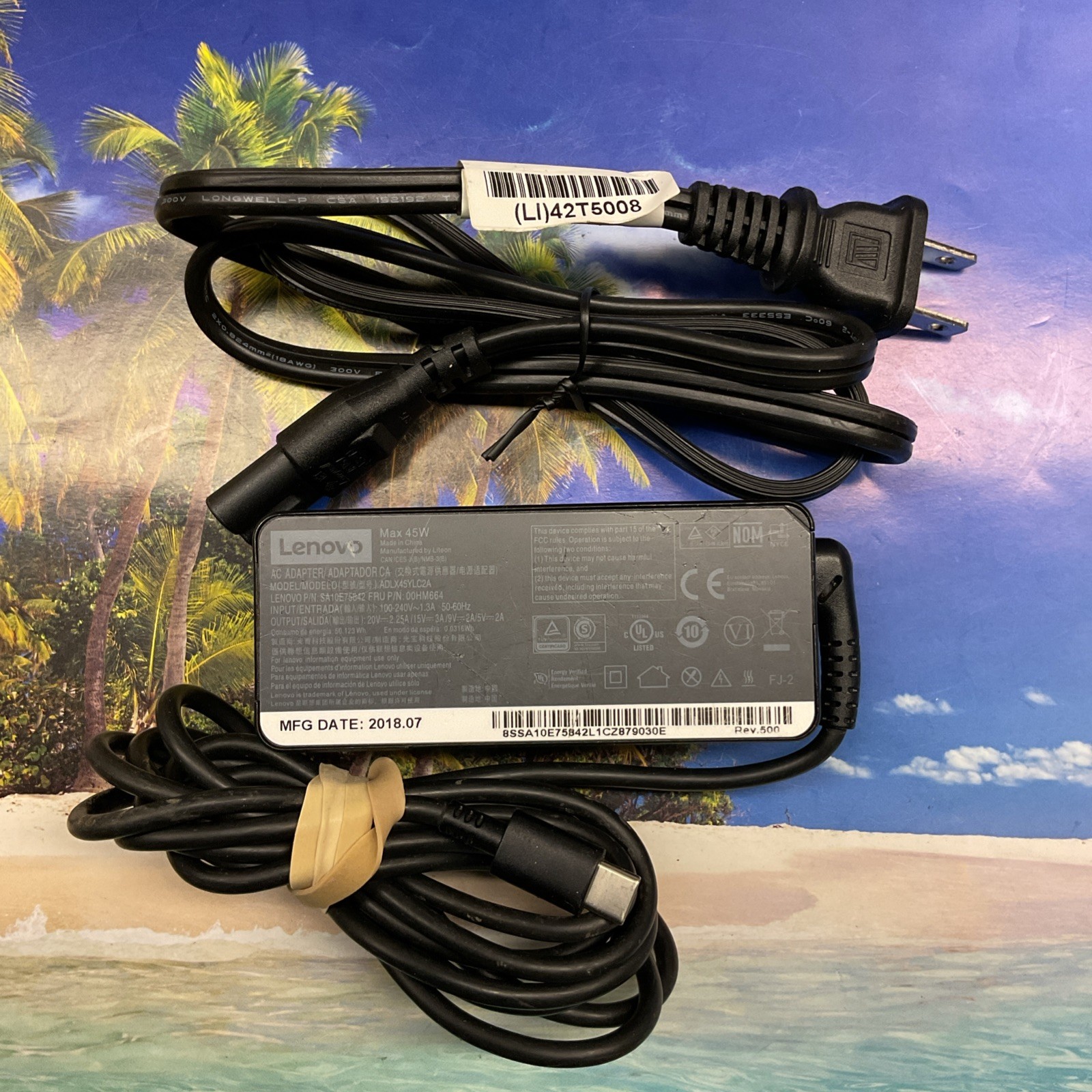 LOT OF 5 GENUINE LENOVO 45W USB-C 20V 2.25A Genuine Original AC Power  Charger