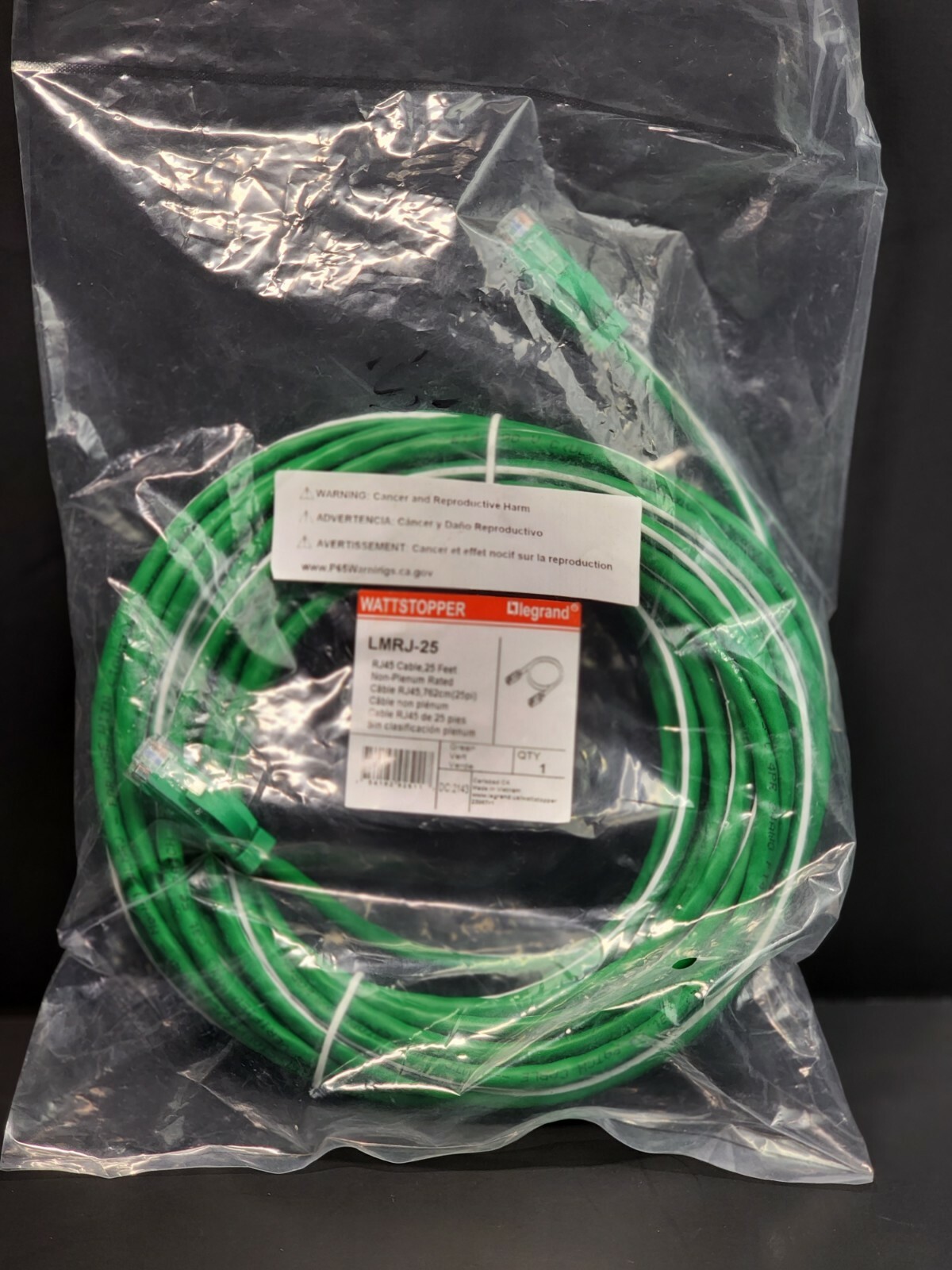 Legrand Wattstopper LMRJ-25 Cable 25' Cat5e
