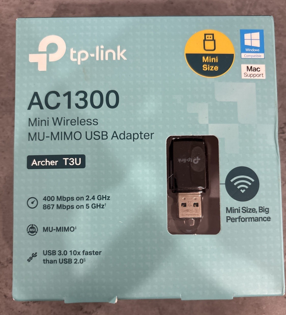 TP-Link AC1300 USB WiFi Adapter (Archer T3U)- 2.4G/5G Dual Band Wireless Network