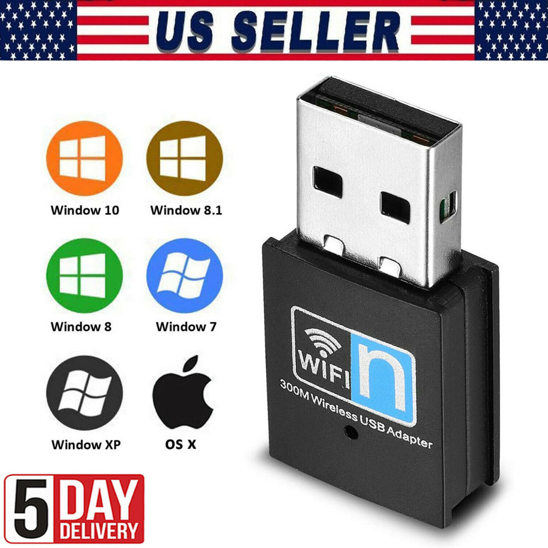 Adaptador Wifi Lan Internet para Computadora Laptop Inalambrico 300 mbps USB