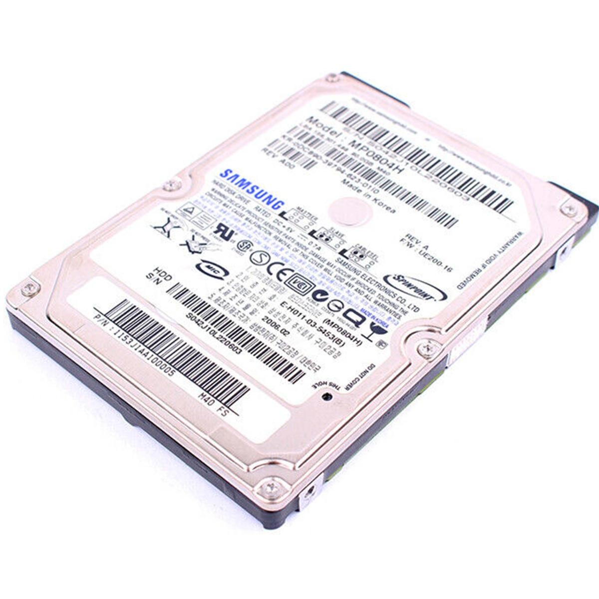 Hard Drive HDD Disk Ide Pata 2.5" 80gb Laptop PC Samsung Mp0804h_