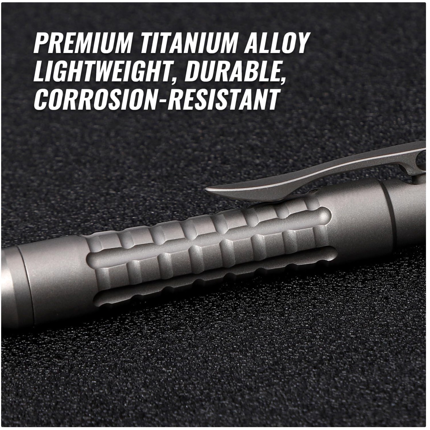 Mini Bolt-Action Stylus Pen - Titanium, Lamy Refill, Keyring