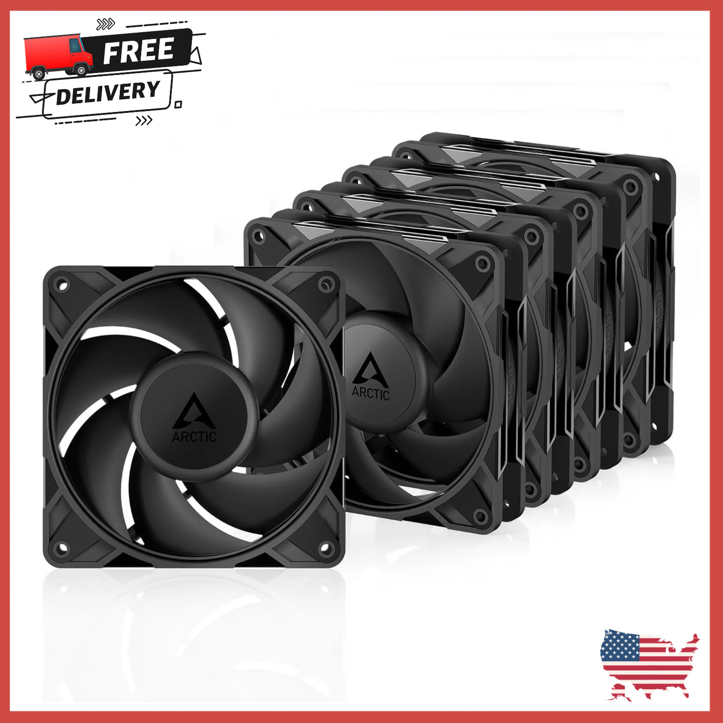 ARCTIC P12 Pro PST - 5 Pack - Powerful Premium Fan, 120 mm PWM Fan with black