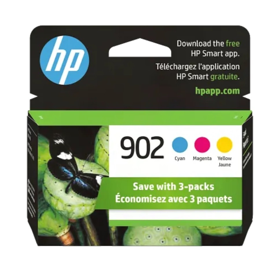 Genuine HP 902 Tri-Color 3-PACK OEM Ink Cartridge New