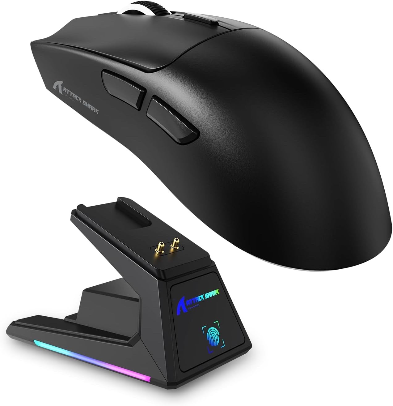Attack Shark X1 Gaming Mouse & Docking/Charging Station, 49g Ultralight - Black