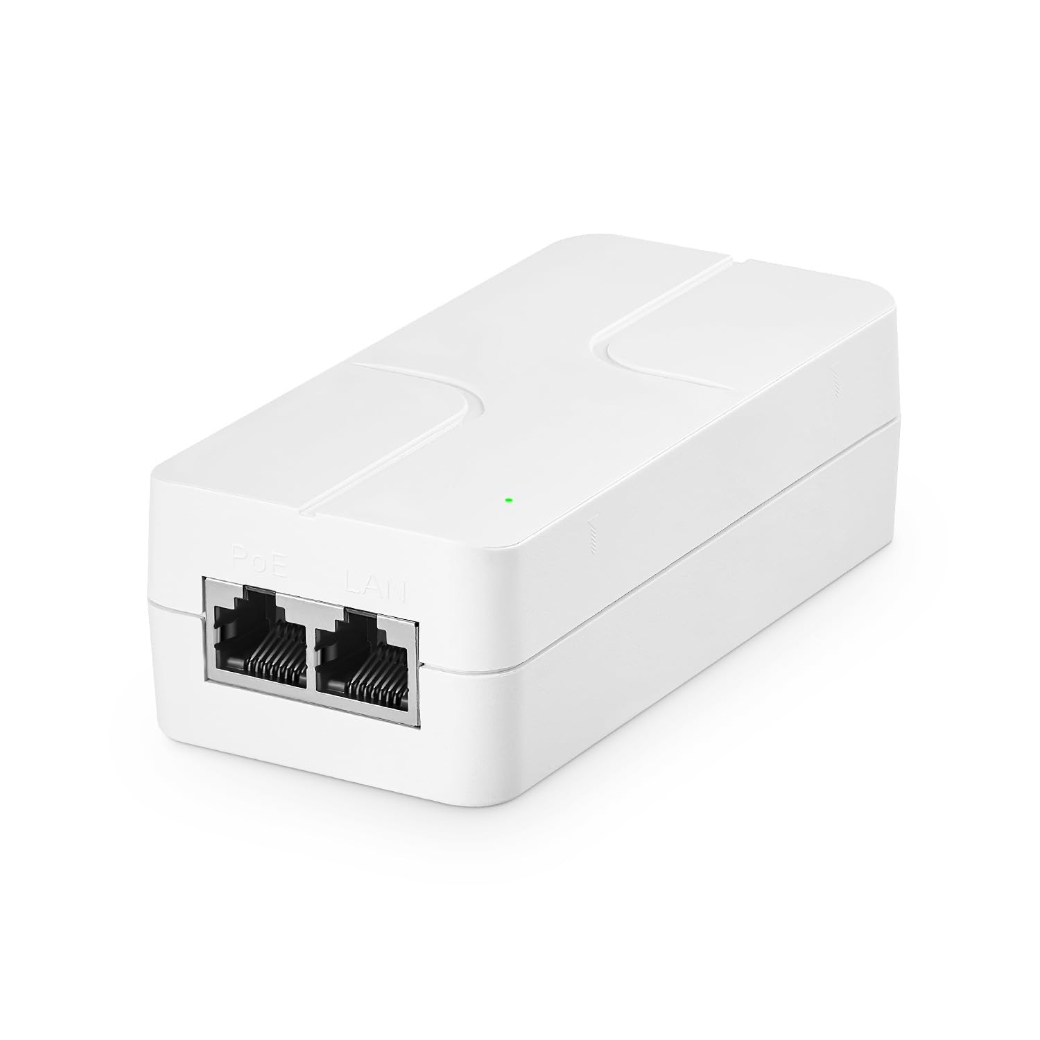 Gigabit 30W PoE Injector Adapter IEEE 802.3af/at Wall Mount Compact White