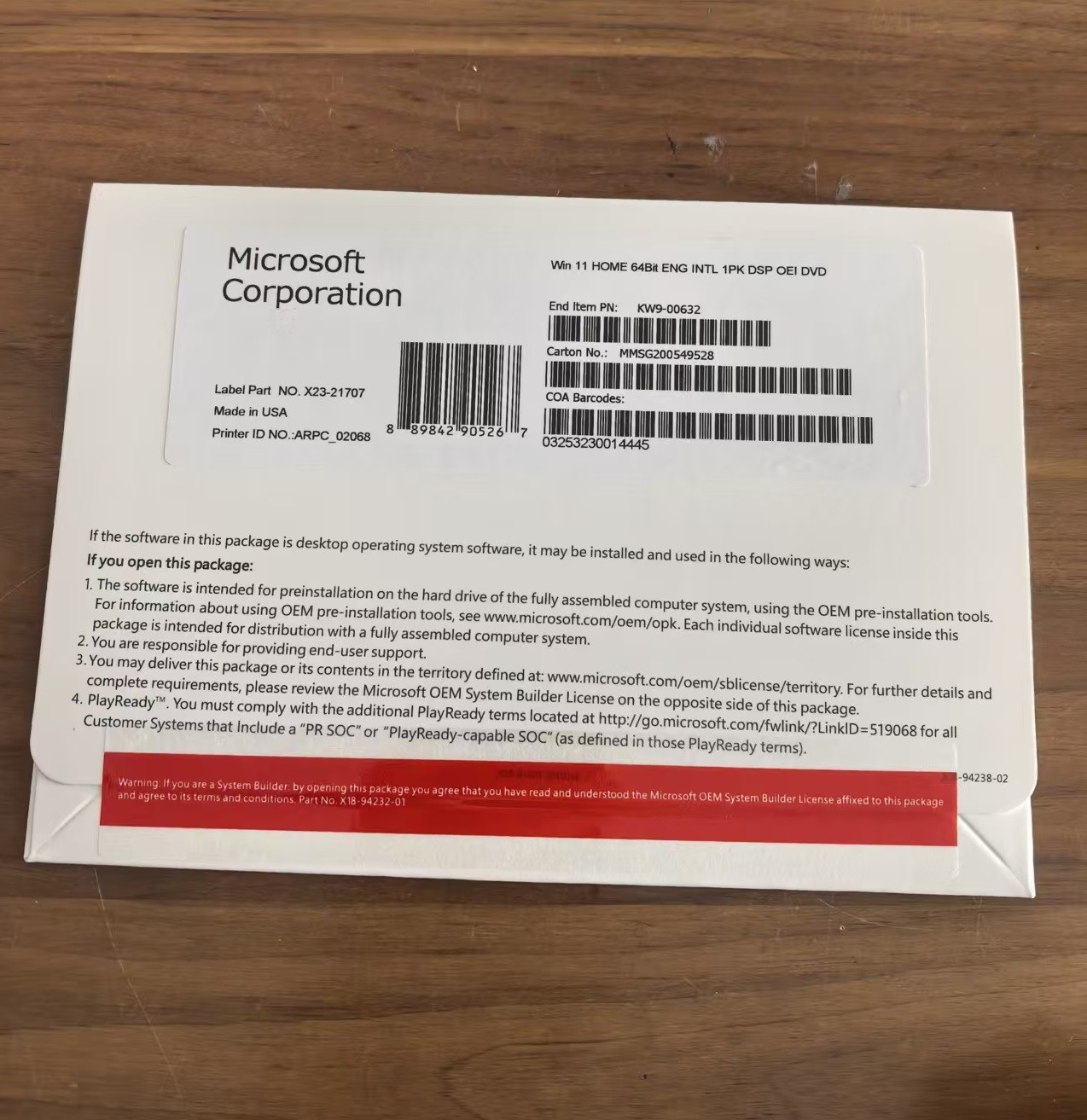 Microsoft Windows 11 Home 64-bit DVD Operating System