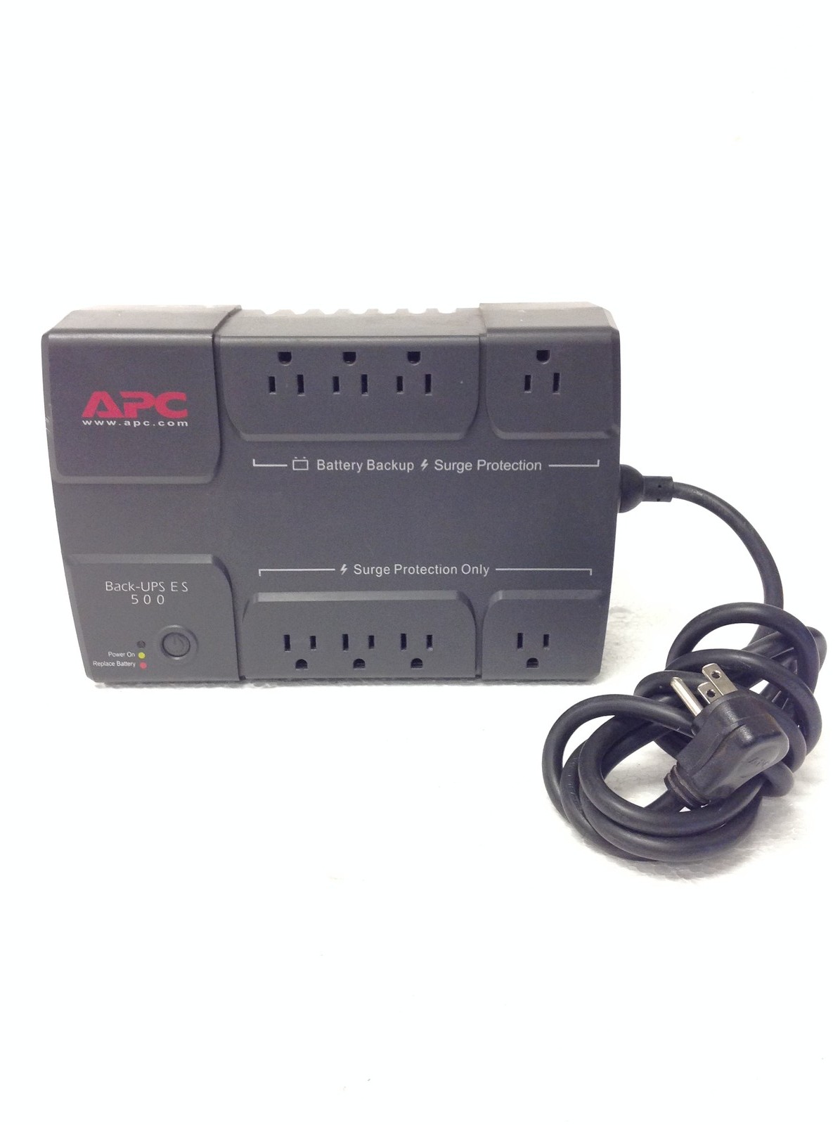APC Back-UPS ES 500 BE500R 6-Outlet Uninterruptible Power Supply, QTY,No Battery