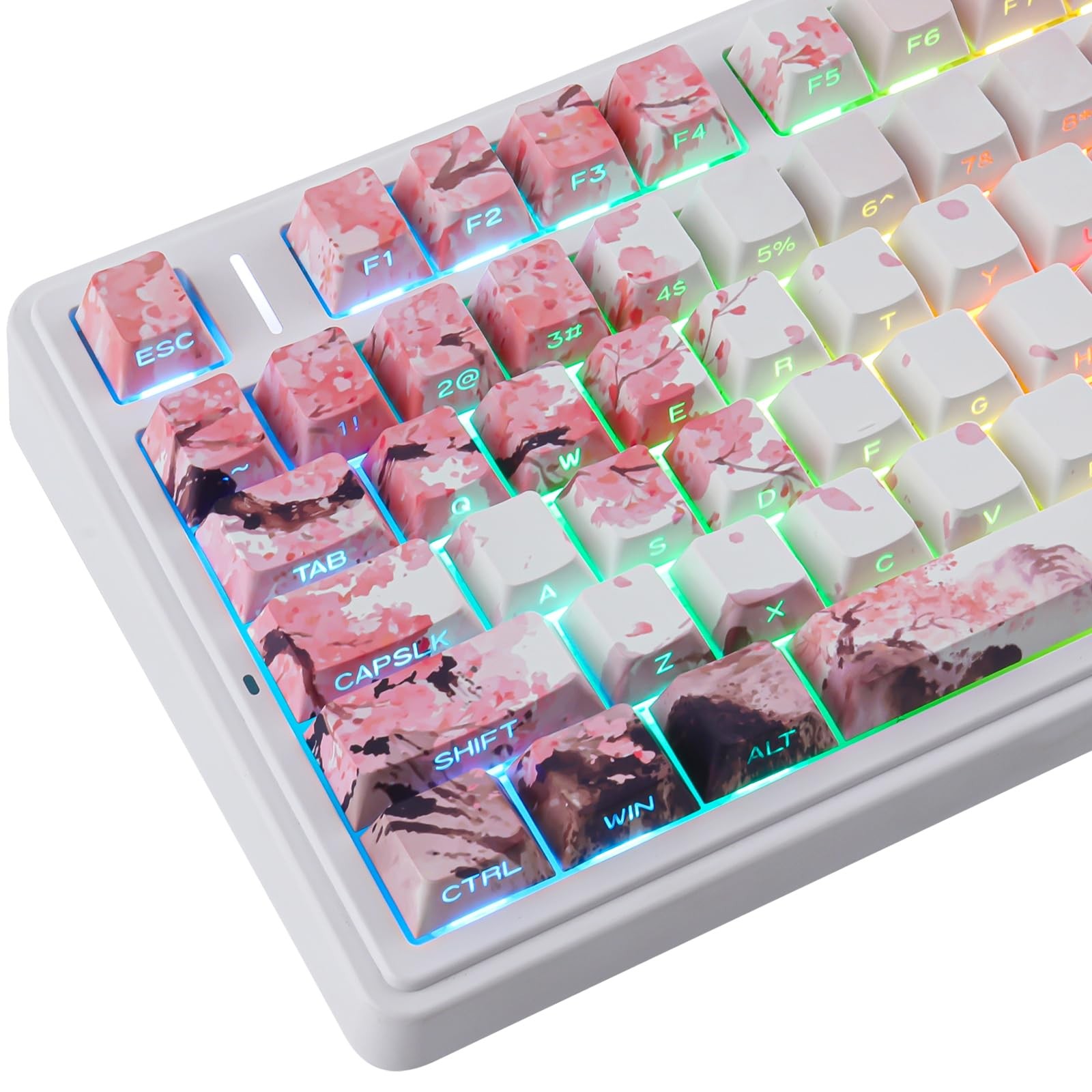 Tsungup PBT Keycaps Cherry Blossom Keycap Set-Sakura Pink Sakura
