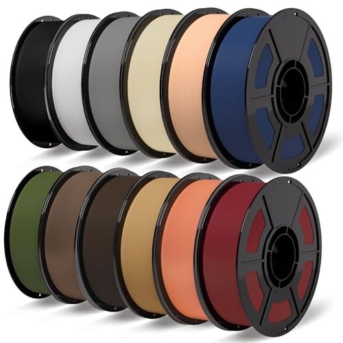 iSANMATE Matte PLA 3D Printer Filament 1.75mm 12 Color Bundle 12kg Bambu Lab