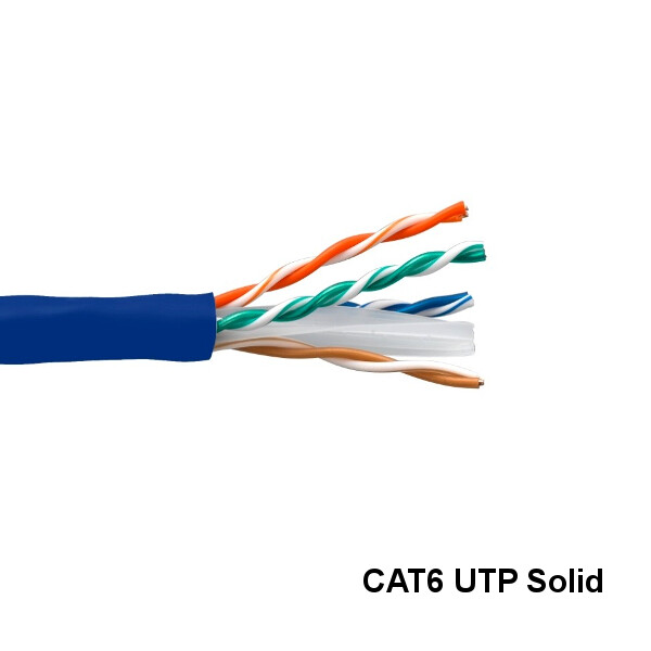 Kentek Blue 1000ft Cat6 UTP Solid Ethernet Bulk Cable 23AWG 550MHz Gigabit