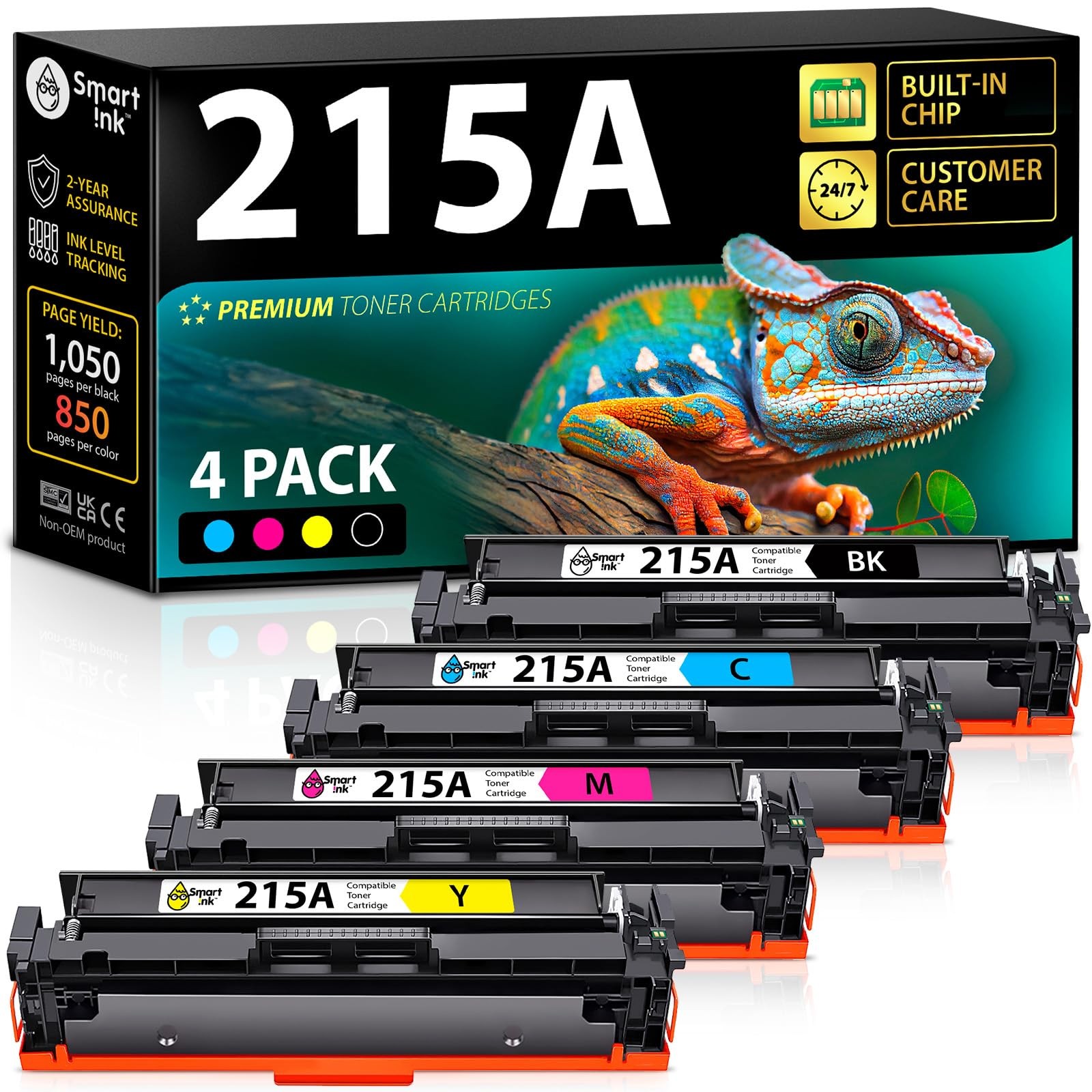 Smart Ink Compatible 215A Toner Cartridge 4 Pack Built-in CHIP