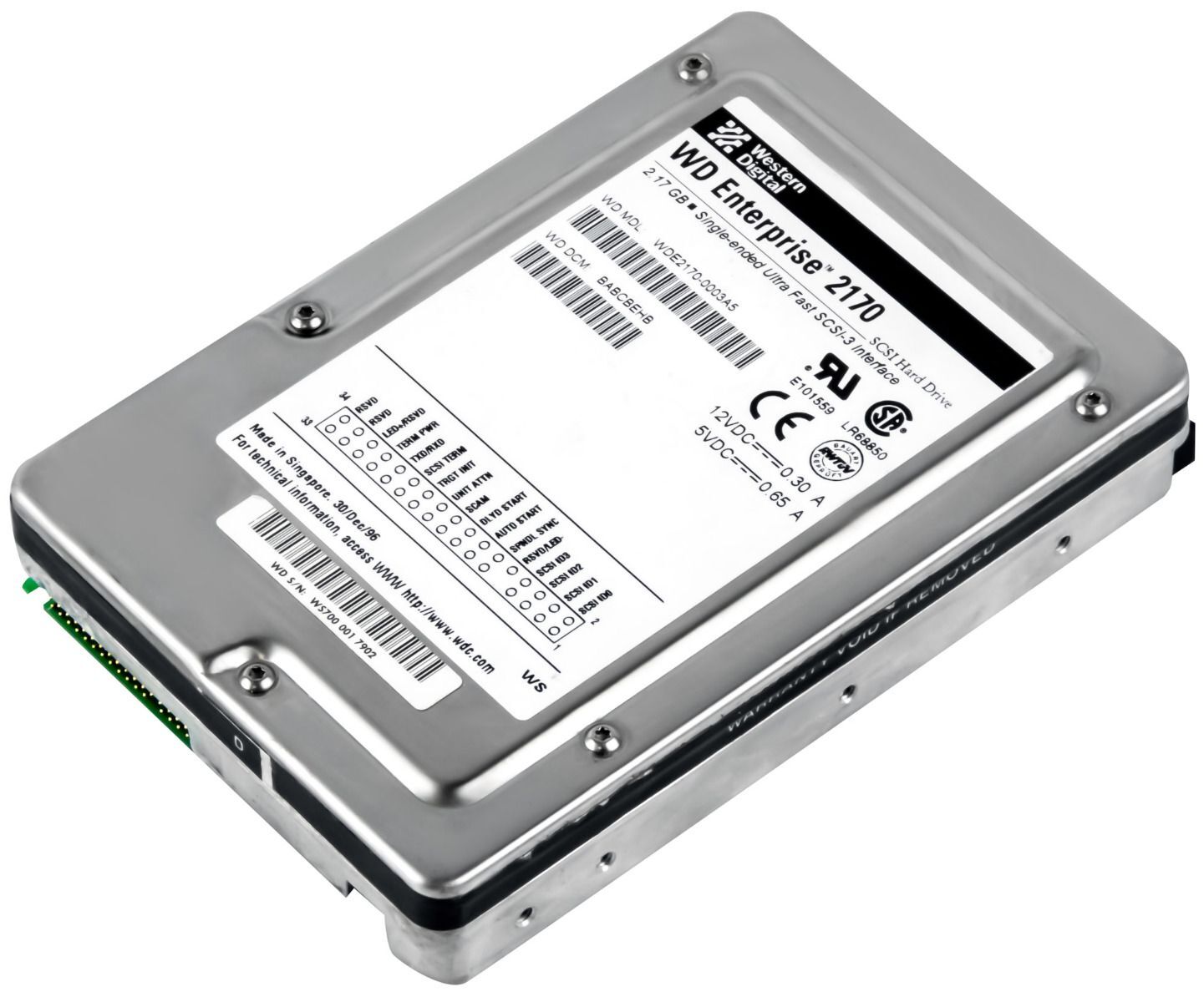 HARD DRIVE WD ENTERPRISE 2170 WDE2170-0003A5 2.17GB 7.2K ULTRA FAST SCSI-3 3.5''