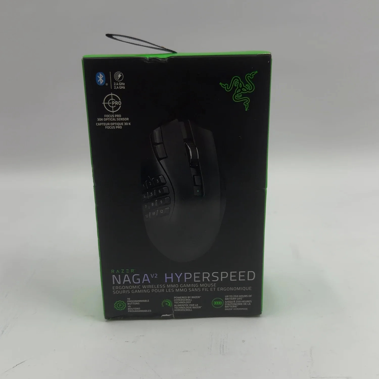 New Razer Naga V2 Hyperspeed RZ01-0360 Wireless Mouse Black
