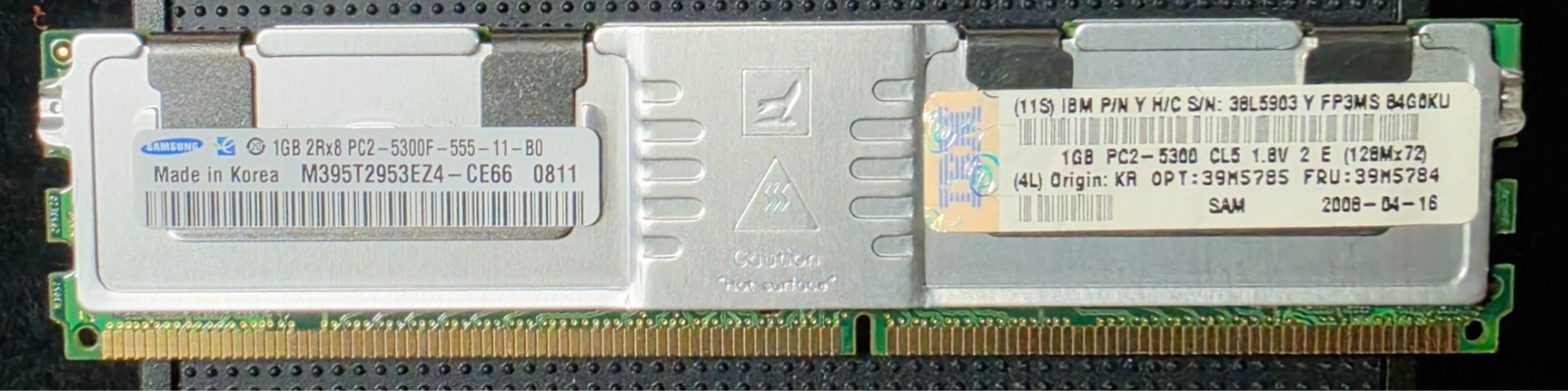 Samsung 1GB 2Rx8 PC2 Server Memory Module M395T2953EZ4-CE66