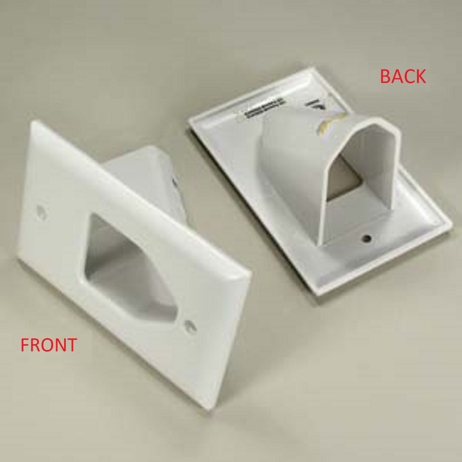 New DataComm 1-Gang Recessed Cable Wall Plate, White (45-0001-WH) 