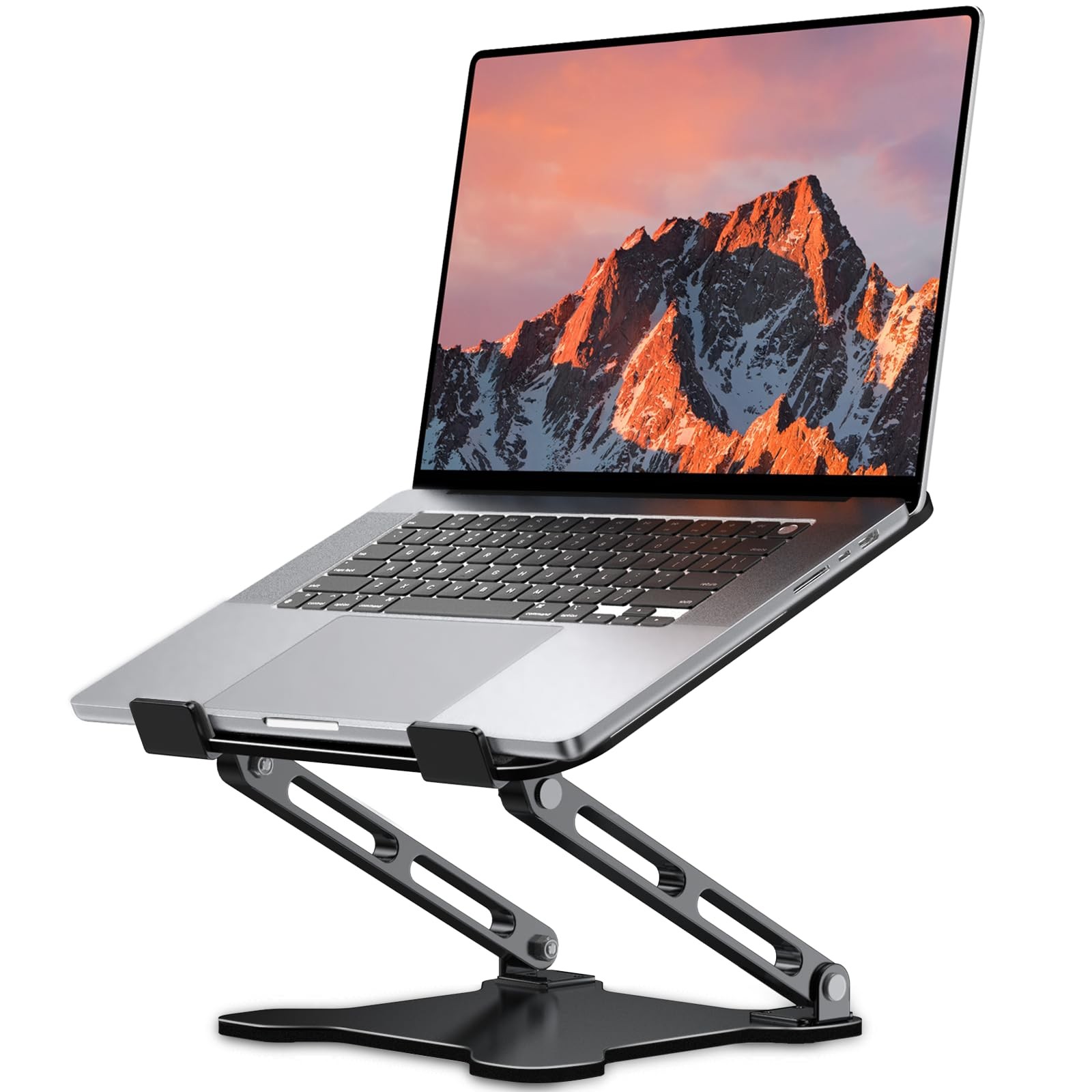 LOXP Adjustable Laptop Stand for Desk, Portable Airflow Classic Black