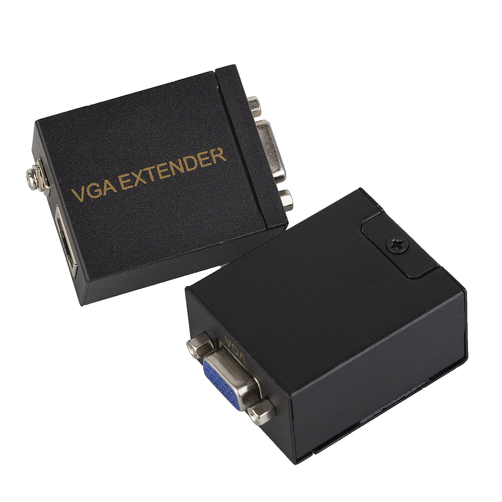 VGA Over Ethernet Extender Kit Passive to RJ45 Cat5e Cat6 Cable 60M 200ft 1080P