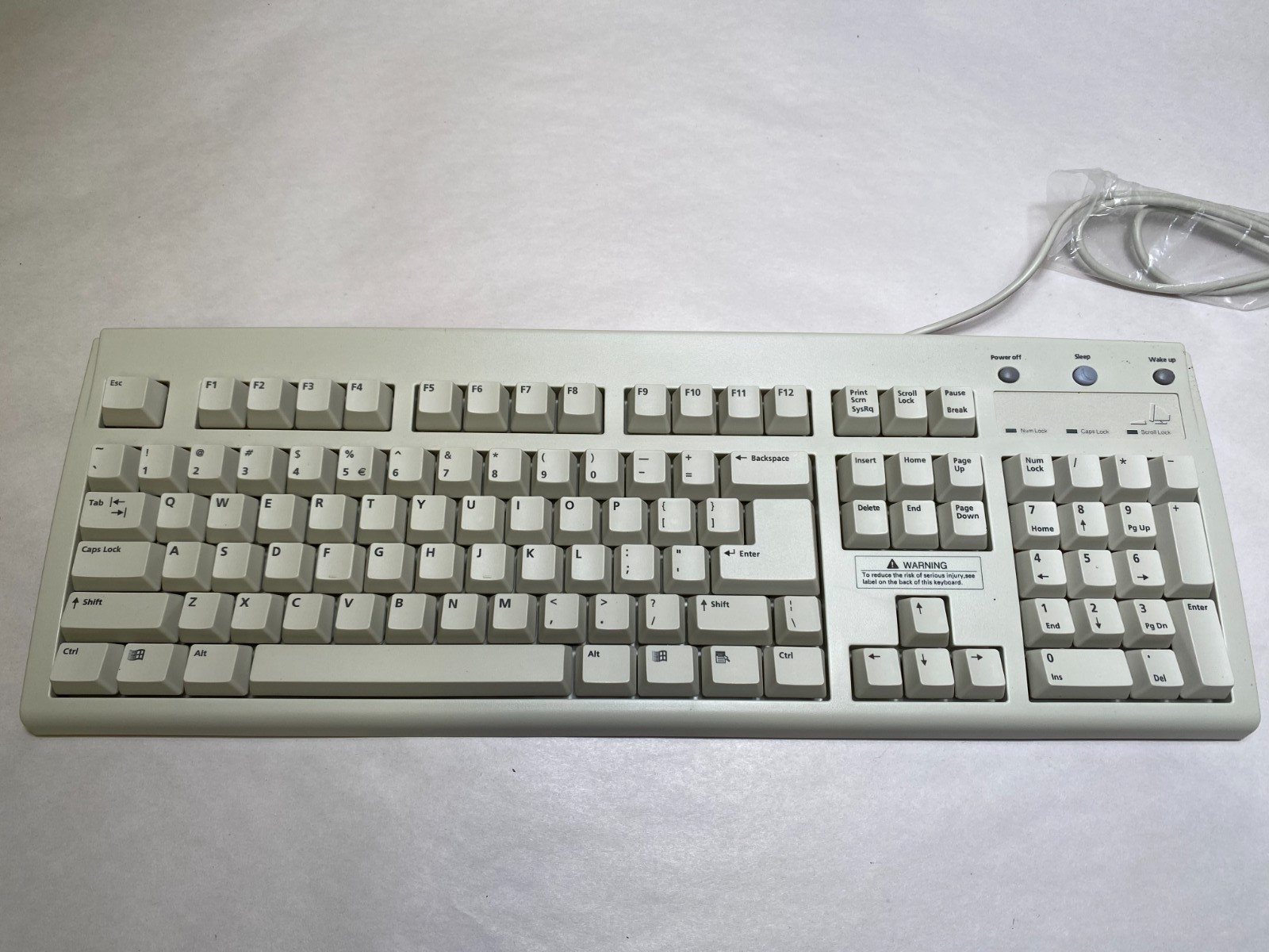 NEW BTC 5121W Power Management Keyboard New in box Din 5 White