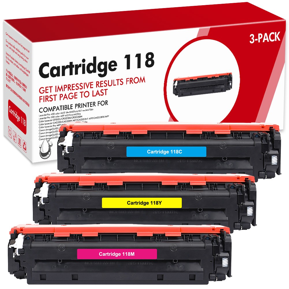 3PK Toner Cartridge for Canon 118 Color ImageCLASS MF8580CDW MF8380CDW MF726CDW
