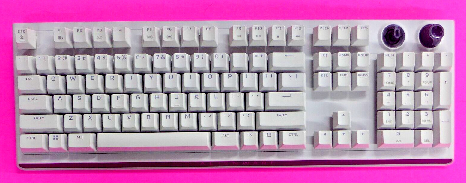 GENUINE Alienware 920K Tri-Mode Gaming Keyboard White Dell NO DONGLE 9MT4W