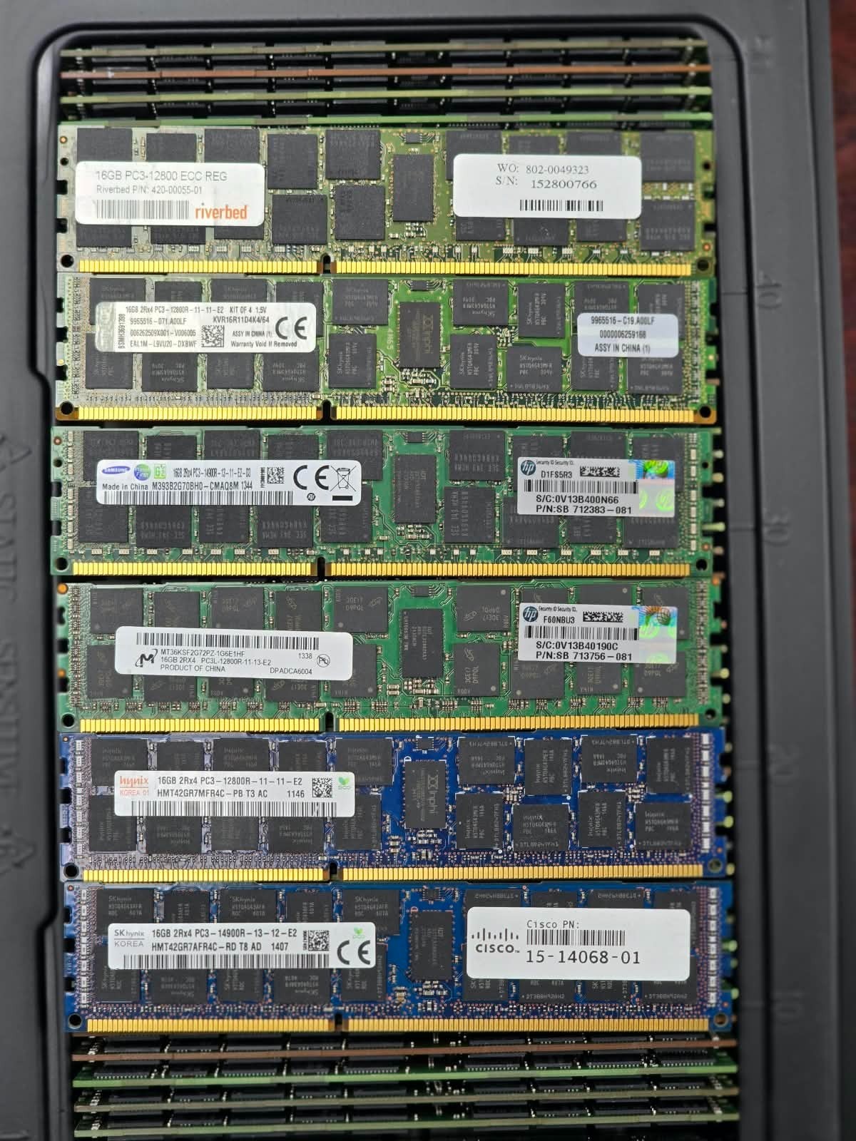 Lot of 73, DDR3/PC3 16GB SERVER/RDIMM 2Rx4 RAM Modules, *Untested/Non-Working*