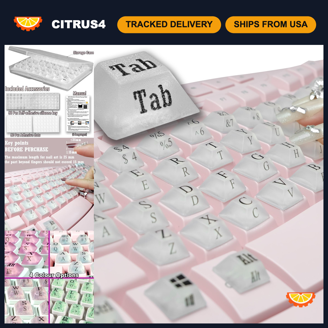 80 Pcs Long Keyboard Stickers for Typing & Gaming - Gap Expander, Easy to Use