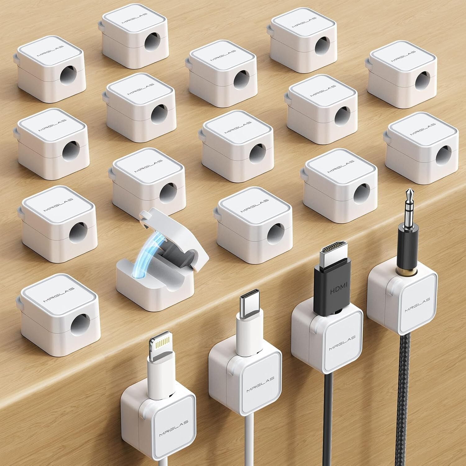 20 Pcs Magnetic Cable Management Cord Organizer [1s Lock] Desk Car Office Holder