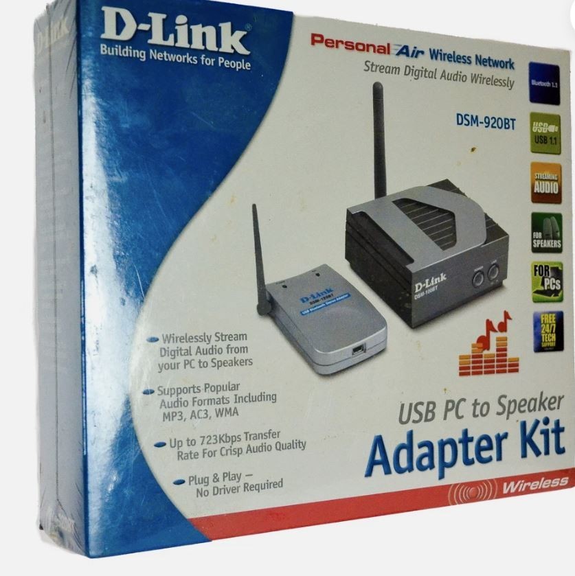 NIB D-Link Wireless USB to Speaker Kit Bluetooth DSM920BT Streaming Plug-Play 