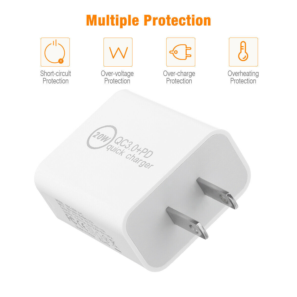 PD 20W USB-C Dual Port Adapter Wall Charger For iPhone XR 12 13 14 8 SAMSUNG Lot