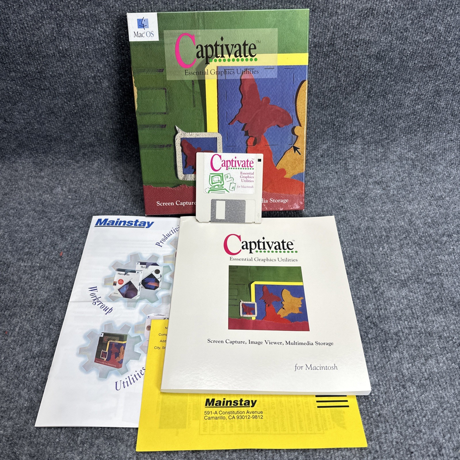 Captivate for Mac Essential Graphics Utilities Software - Vintage Mac 1995