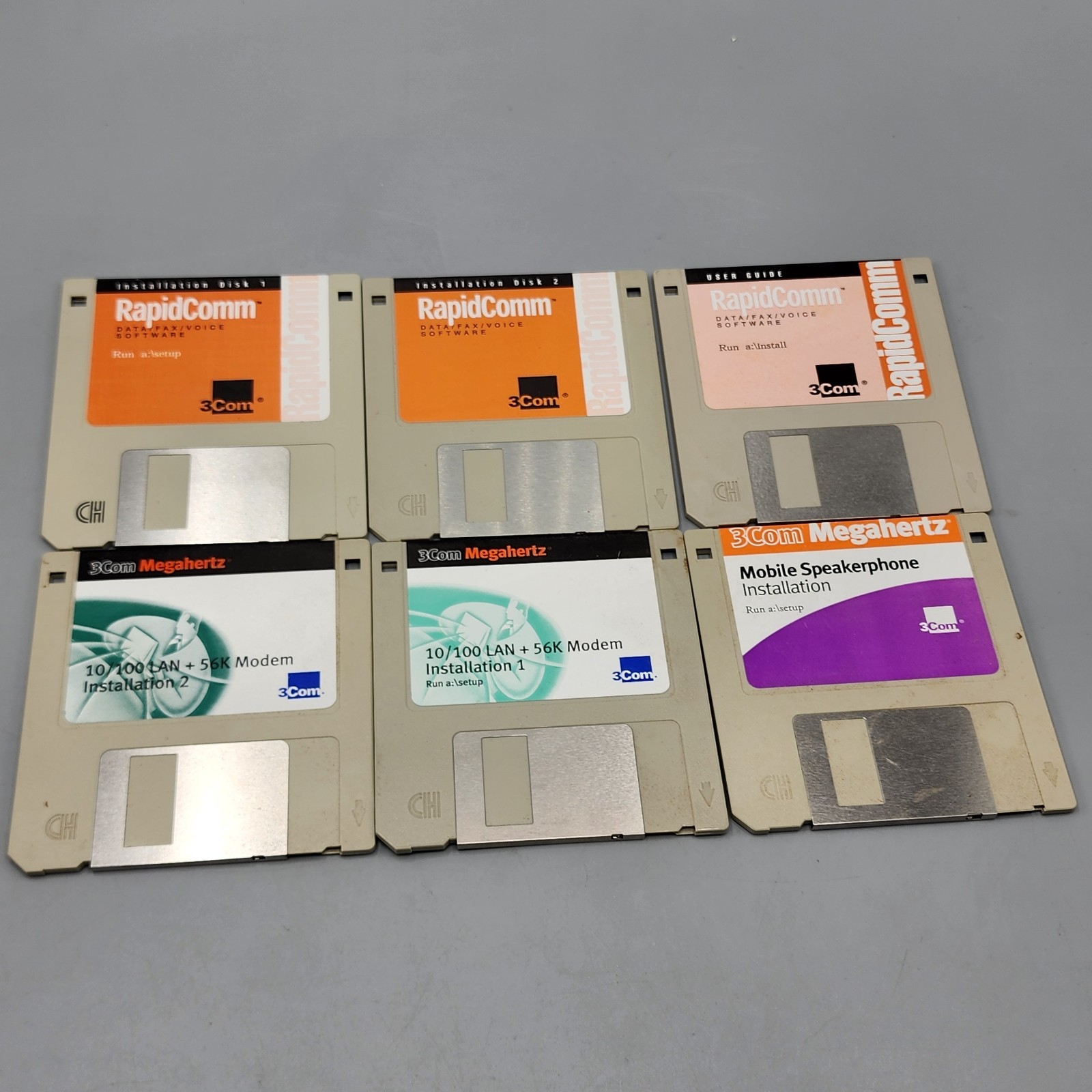 3Com Megahertz 10/100 LAN + 56K Modem Floppy Disks + RapidComm
