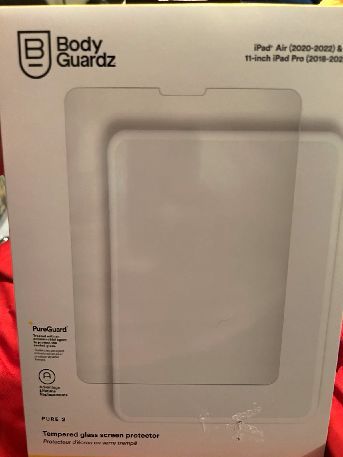 BodyGuardz Pure 2 Tempered Glass Screen Protector iPad Air 2020-2022/Pro 11