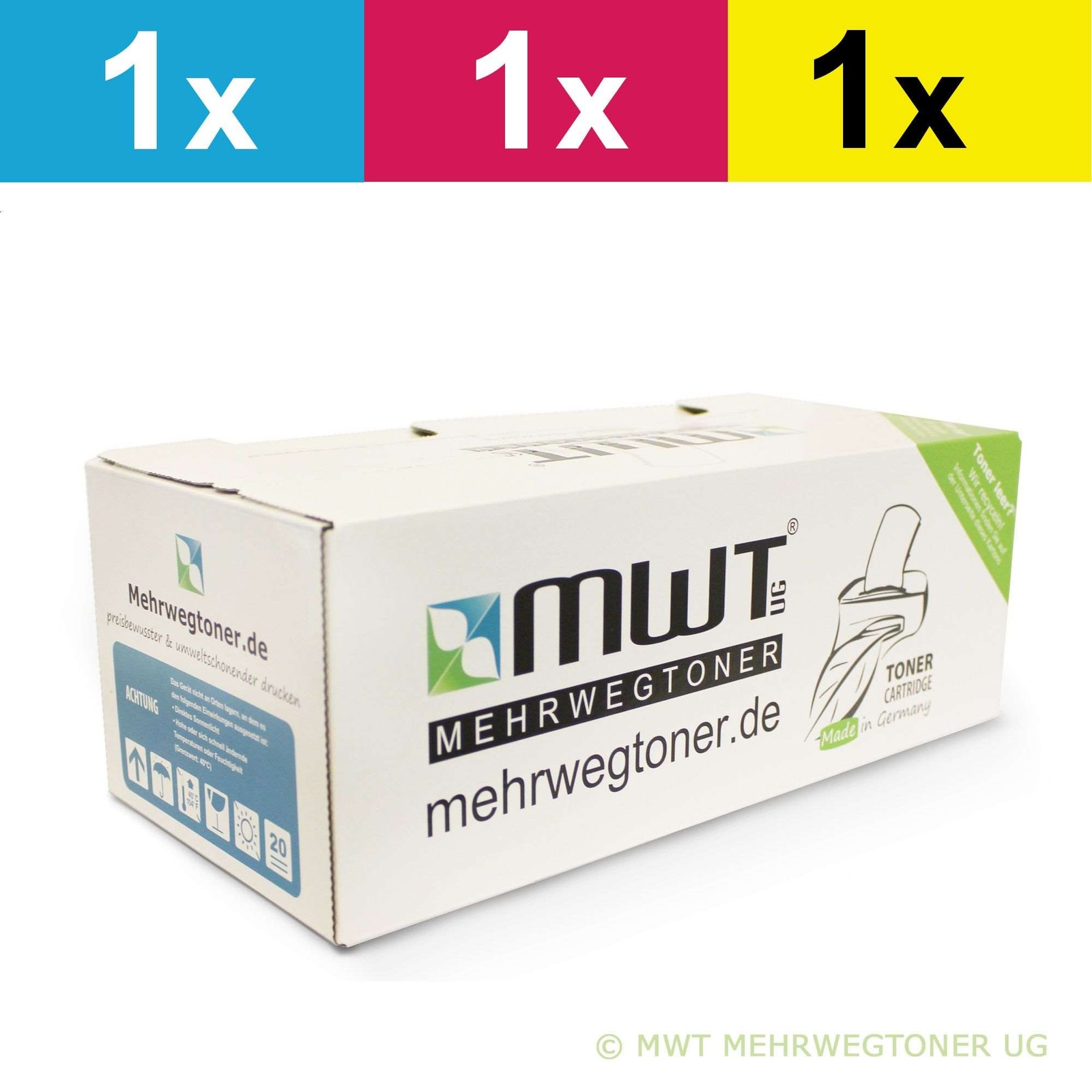 3x MWT Eco Toner for Ricoh MPC3003 SP MP C3004 C3503 C3504 Cyan Magenta Yellow