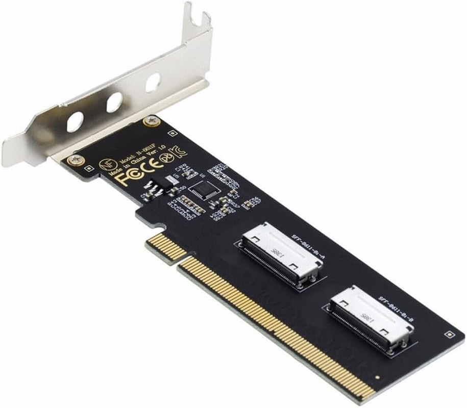 Adapter PCIE4.0 Pci-Express 16X to Dual Oculink SFF-8612 SFF-8611 8X VROC Adapte
