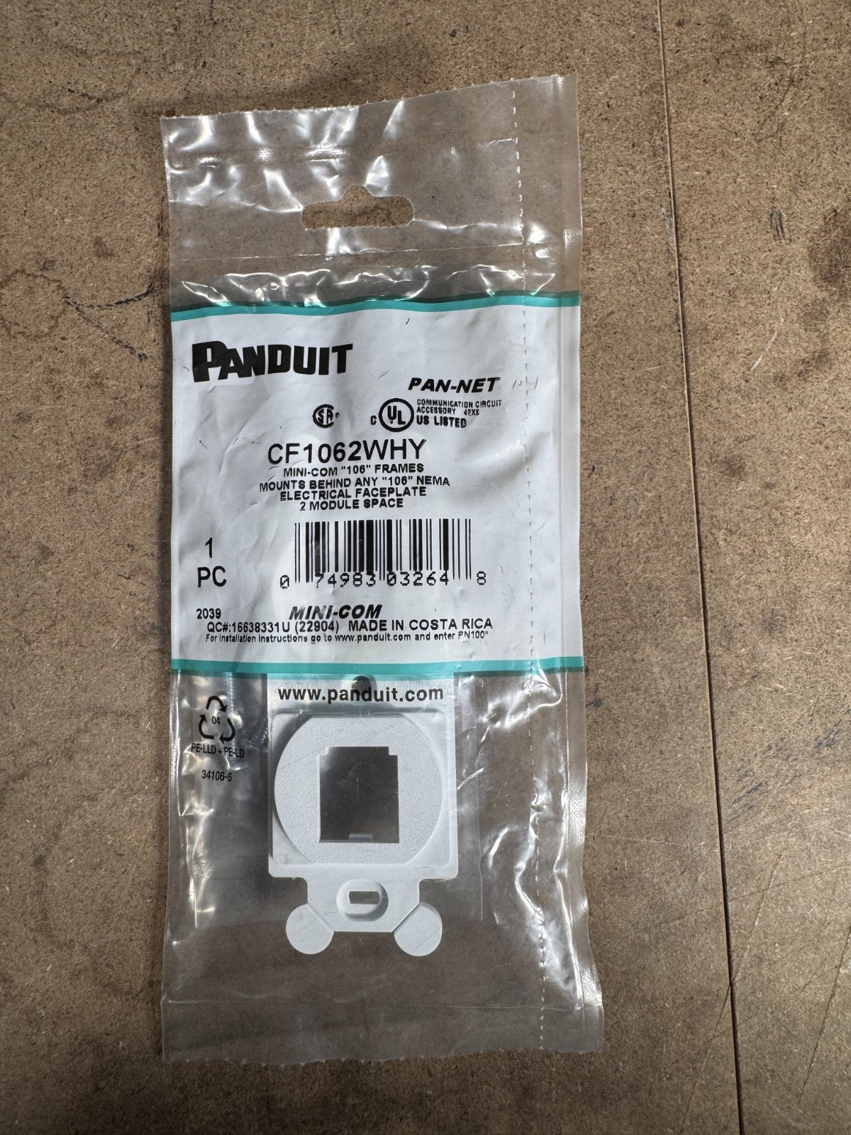 Panduit CF1062WHY