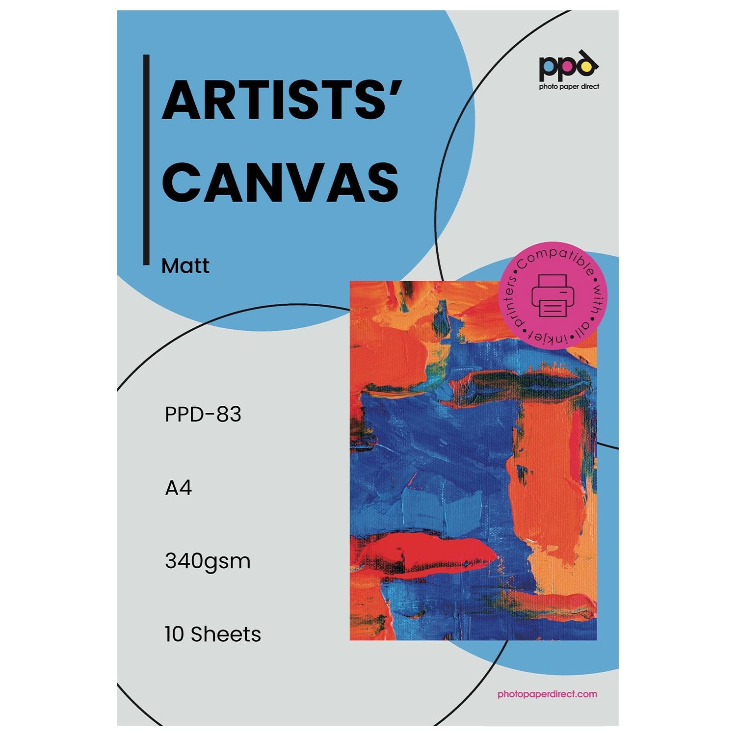 PPD Printable Fabric Sheets, Canvas Paper for Inkjet Printer, 8.5 x 11 Photo