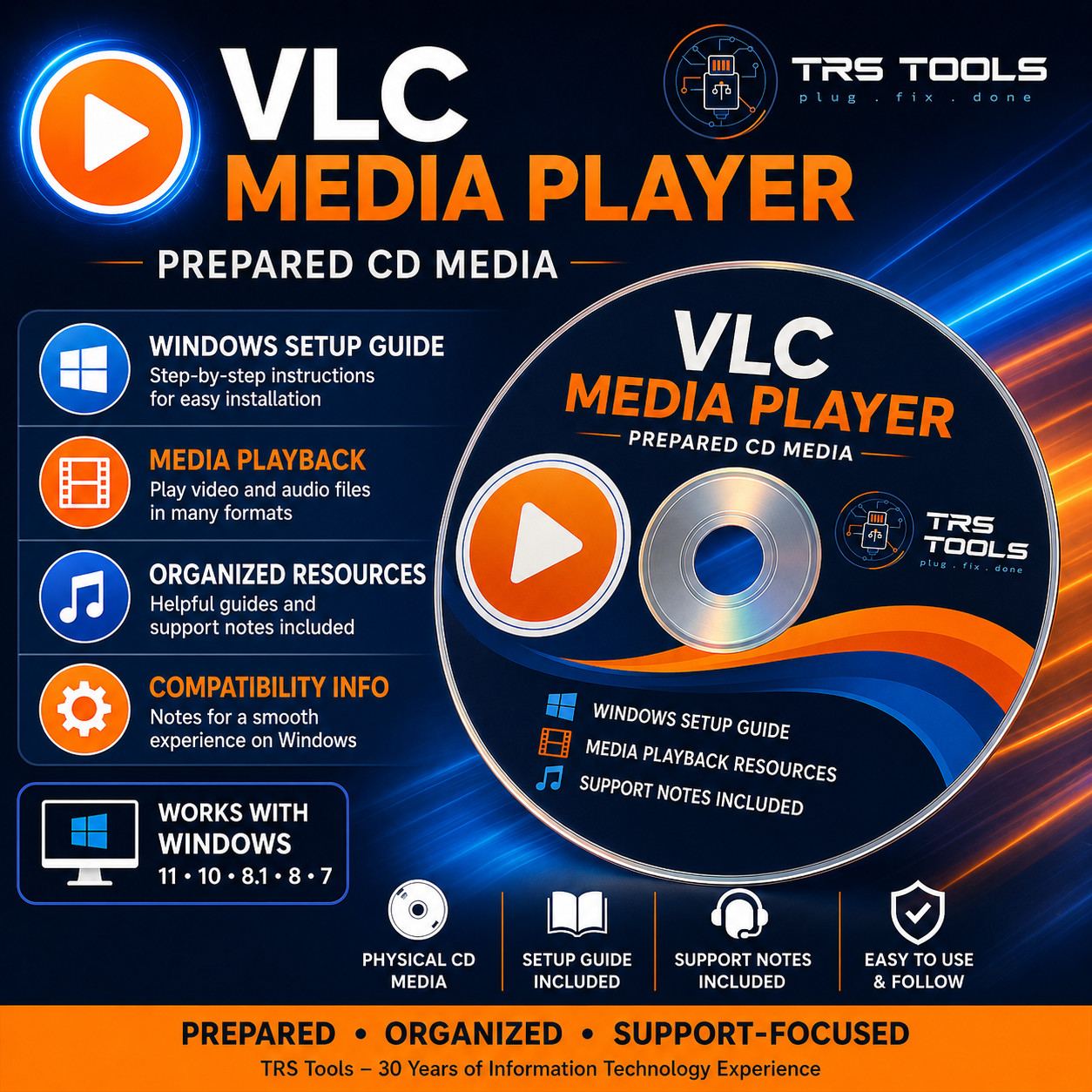 VLC Media Player Prepared CD Media Windows Setup Guide & Support Notes