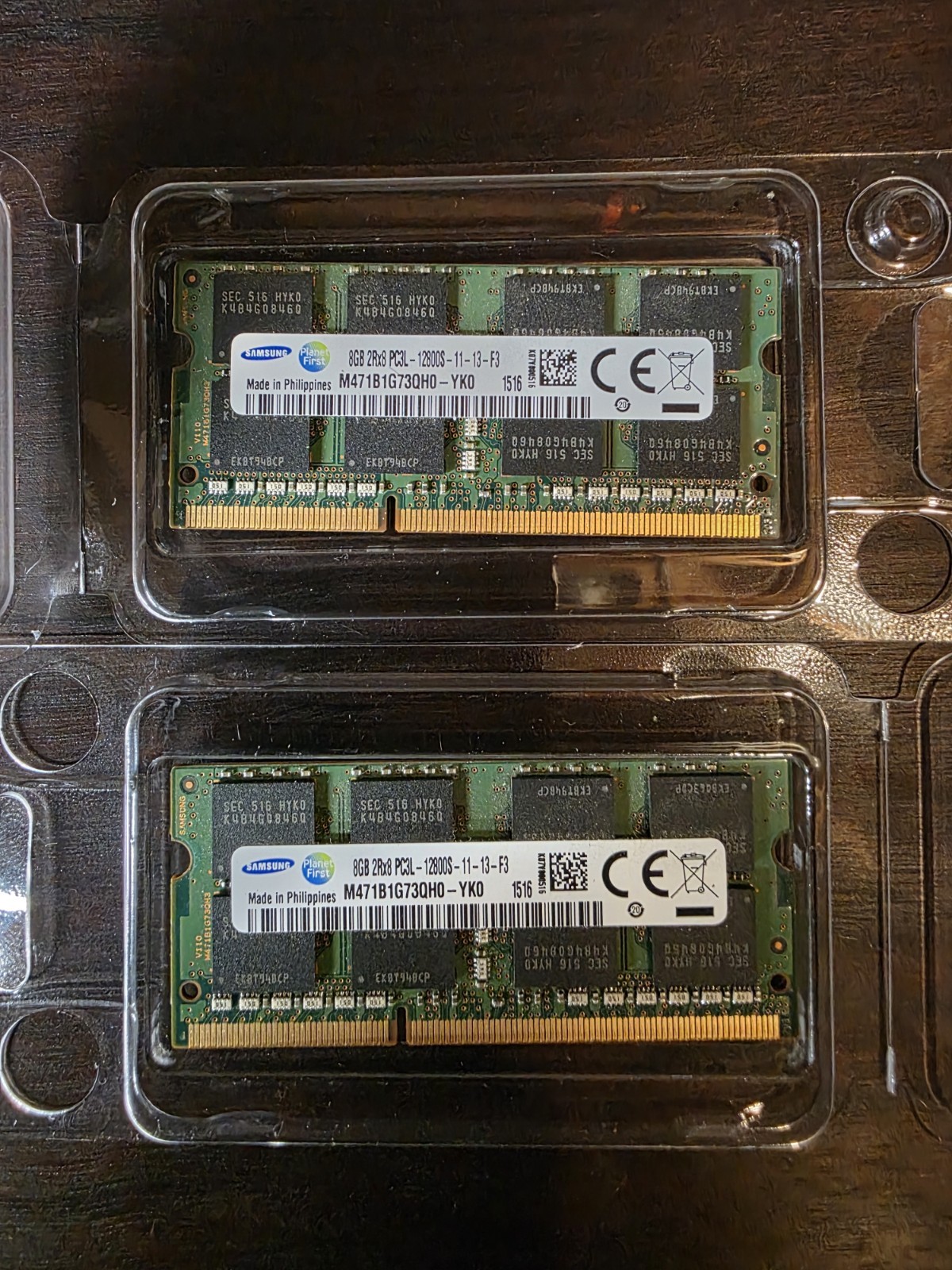 Samsung 16GB DDR3 SODIMM PC3L-12800 RAM Memory X 2 8GB (M471B1G73EB0-YK0)