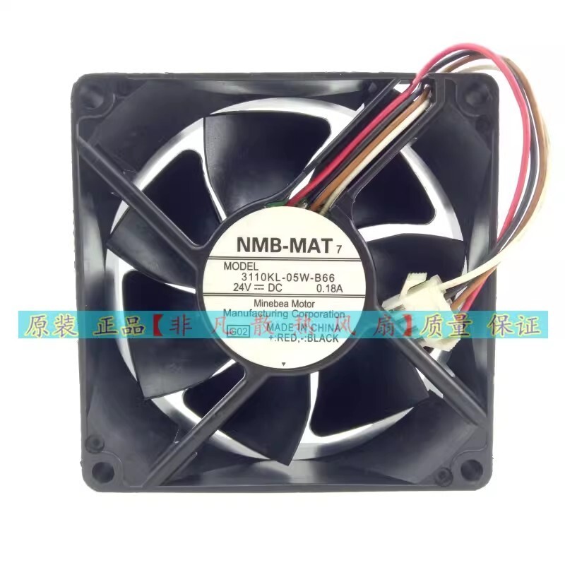 NMB-MAT 3110KL-05W-B66 DC24V 0.18A 8025 8CM Inverter 4-Wire Fan
