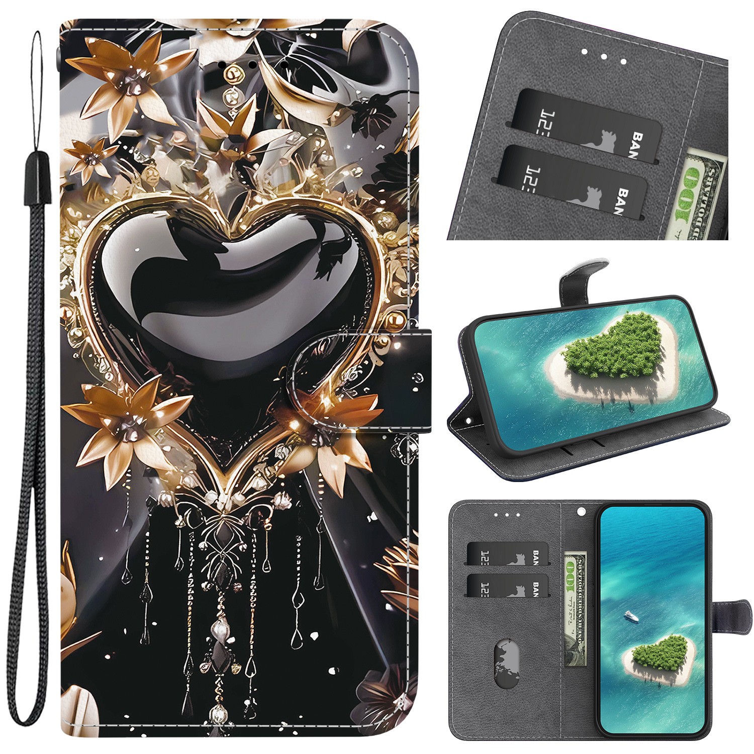 Flip Panda Flower Wallet Cover Case for S26 S25 FE S24 S23 S22 S20 S21 Ultra