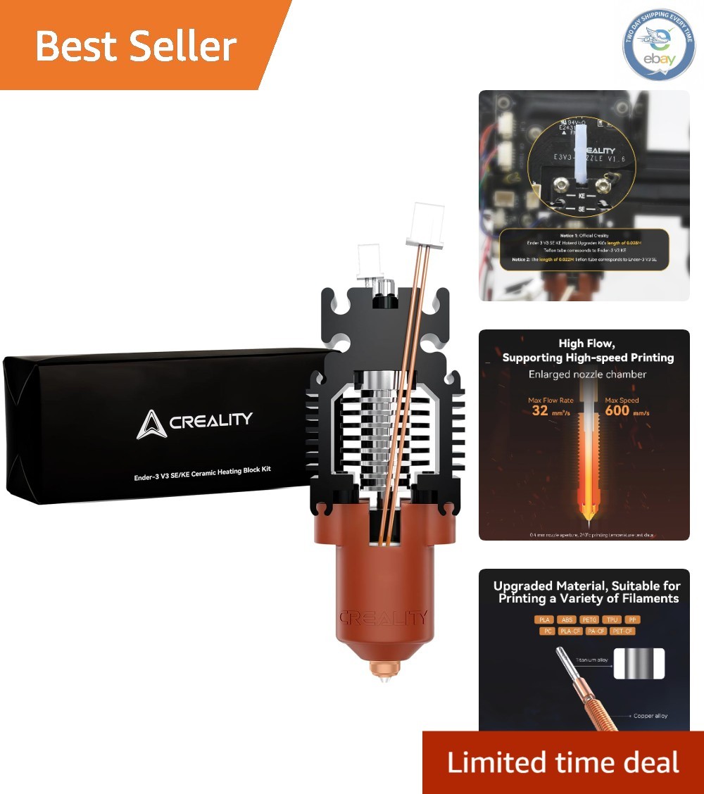 Upgrade Your Ender 3 V3 with Ceramic Hotend Kit - 600mm/s Speed, 300°C Capable